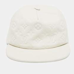 Pre Owned Louis Vuitton X Virgil Abloh Limited Edition White Casquette Monogram Quill Baseball Cap One Size