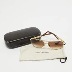 Pre Owned Louis Vuitton Brown Gradient Z0339U Attitude Pilote Aviator Sunglasses