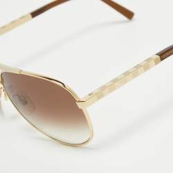 Pre Owned Louis Vuitton Brown Gradient Z0339U Attitude Pilote Aviator Sunglasses