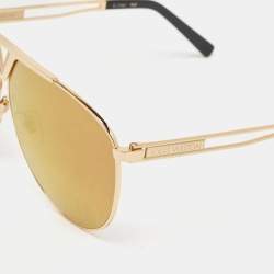 Pre Owned Louis Vuitton Gold Mirrored Z2314U Tonca Pilot Sunglasses