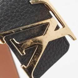 Pre Owned حزام لوي فيتو حروف LV جلد توريلون بني مقاس 85 سم