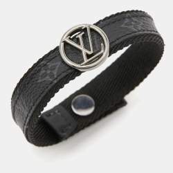 مملوكة مسبقًا Louis Vuitton LV Circle Monogram Eclipse Canvas Gunmetal Tone Bracelet