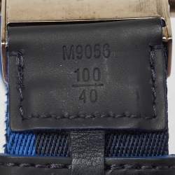 Pre Owned Louis Vuitton Navy Blue Canvas and Leather Buckle Belt 100CM