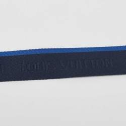 Pre Owned Louis Vuitton Navy Blue Canvas and Leather Buckle Belt 100CM