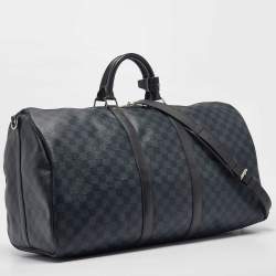 Louis Vuitton Damier Cobalt Canvas Keepall Bandouliere 55 Bag