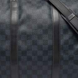 Louis Vuitton Damier Cobalt Canvas Keepall Bandouliere 55 Bag