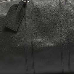 Pre Owned Louis Vuitton Black Leather Leather Keepall Bandoulière 50 Bag