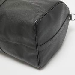 Pre Owned Louis Vuitton Black Leather Leather Keepall Bandoulière 50 Bag