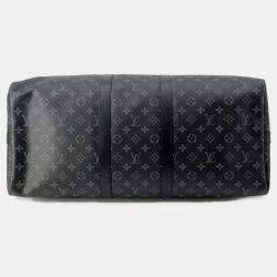 Louis Vuitton Noir Monogram Eclipse Keepall Bandouliere Size 55