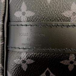 Louis Vuitton Noir Monogram Eclipse Keepall Bandouliere Size 55