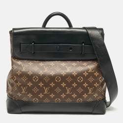 Louis Vuitton Black Leather and Monogram Canvas Solar Ray Steamer PM Bag