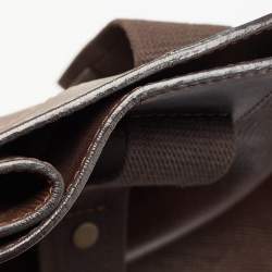 Pre Owned Louis Vuitton Dark Brown Utah Leather Mohi Tote