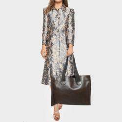 Pre Owned Louis Vuitton Dark Brown Utah Leather Mohi Tote