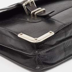 مملوكة مسبقًا Louis Vuitton Black Lizard Larry Briefcase Bag