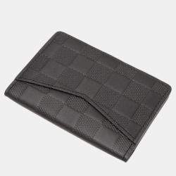 Louis Vuitton Black Canvas Leather Organizer De Poche Card Case
