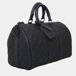 Louis Black Vuitton Monogram Taurillon Keepall Bandouliere 35 Bag