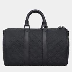 Louis Black Vuitton Monogram Taurillon Keepall Bandouliere 35 Bag