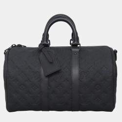 Louis Black Vuitton Monogram Taurillon Keepall Bandouliere 35 Bag