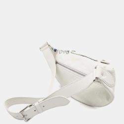 Louis Vuitton White Blanc Taurillon Leather Maxi Bumbag