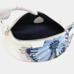 Louis Vuitton White Blanc Taurillon Leather Maxi Bumbag