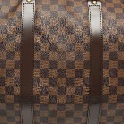 Louis Vuitton Damier Ebene Canvas Keepall Bandouliere 55 Bag