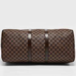 Louis Vuitton Damier Ebene Canvas Keepall Bandouliere 55 Bag