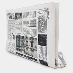 Louis Vuitton White Leather Newspaper Clutch 