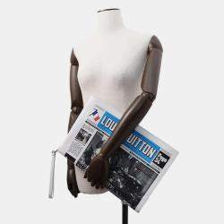 Louis Vuitton White Leather Newspaper Clutch 