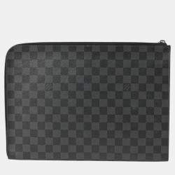 Louis Vuitton Graphite Canvas Pochette Jour GM Clutch