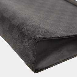 Louis Vuitton Grey Damier Graphite Canvas Pochette Voyage MM Clutch Bag