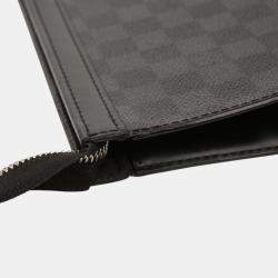 Louis Vuitton Grey Damier Graphite Canvas Pochette Voyage MM Clutch Bag