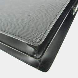 Louis Vuitton Black/Noir Epi Leather Serviette Fermoir Briefcase