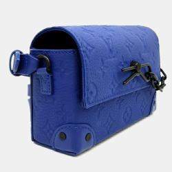  Louis Vuitton Blue Leather Steamer Wearable Wallet Bag