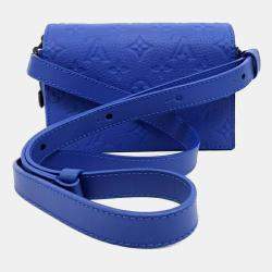  Louis Vuitton Blue Leather Steamer Wearable Wallet Bag