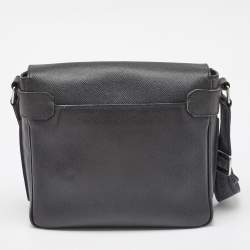 Louis Vuitton Black Leather Taiga Andrei Ardoise Messenger Bag