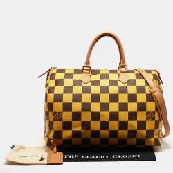 Louis Vuitton Yellow Damier Pop Canvas Speedy Bandouliere 50 Bag