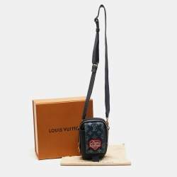 Louis Vuitton x Nigo Blue Denim Monogram Flat Double Phone Pouch 