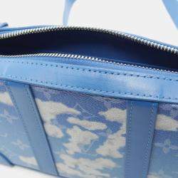 Louis Vuitton Blue Coated Canvas Leather Monogram Soft Trunk Shoulder Bag 