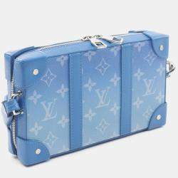 Louis Vuitton Blue Coated Canvas Leather Monogram Soft Trunk Shoulder Bag 