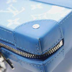 Louis Vuitton Blue Coated Canvas Leather Monogram Soft Trunk Shoulder Bag 