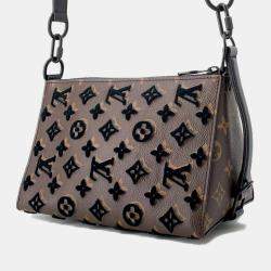 Louis Vuitton Brown Monogram Pattern Tuffetage Triangle Messenger Bag