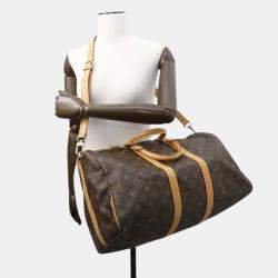 Louis Vuitton Brown Monogram Keepall Bandouliere 45 Satchel Bag