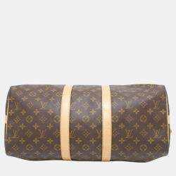 Louis Vuitton Brown Monogram Keepall Bandouliere 45 Satchel Bag