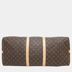  Louis Vuitton  Brown Monogram Keepall Bandouliere 60 Satchel Bag