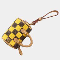  Louis Vuitton Yellow/Brown Damier Pop Pouch Mini Speedy Bag Charm