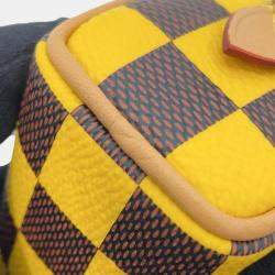  Louis Vuitton Yellow/Brown Damier Pop Pouch Mini Speedy Bag Charm