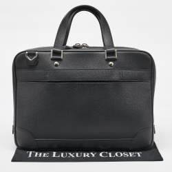 Louis Vuitton Black Leather Alexander Briefcase