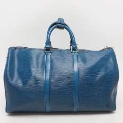 Louis Vuitton Toledo Blue Epi Leather Keepall 45 Bag