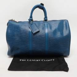 Louis Vuitton Toledo Blue Epi Leather Keepall 45 Bag
