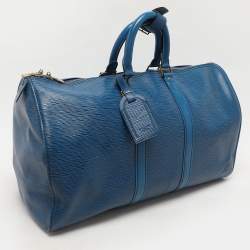 Louis Vuitton Toledo Blue Epi Leather Keepall 45 Bag